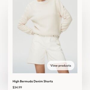 H&M White Jean Shorts